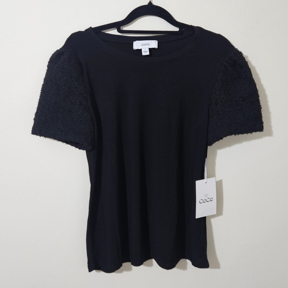 Cece Mixed Media Blouse